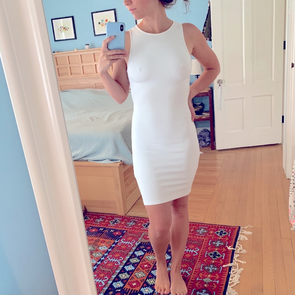 Forever 21 bodycon cutout dress, size small, white.